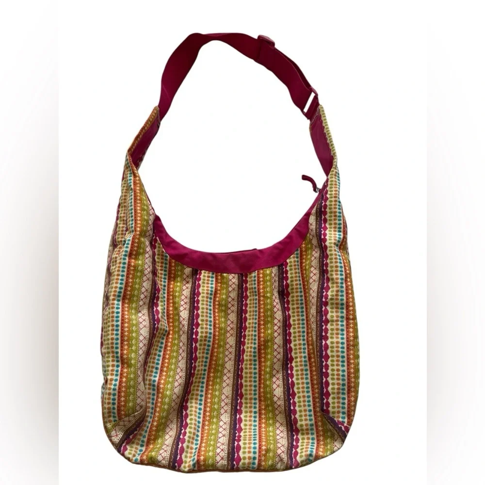 Unbranded Large Multicolor Festive Boho Hippie Crossbody Purse Adjustable Strap